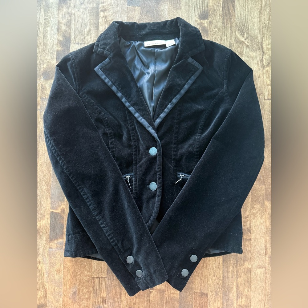 DKNY Black Velvet Blazer Jacket | Size Small | Chic & Timeless
